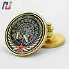 Round 3D UN Peacekeeping Logo Metal Badge Enamel Lapel Pins Flowers Custom