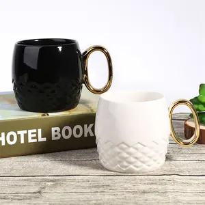 YIJIA 380ml Ceramic Coffee Mug Couple Cup Travel Mug With Logo Customize Ceramic 2019