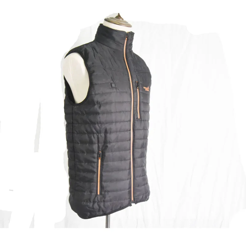 

USB Power Bank Heating Custom down hooded vest wholesale ultra light weight down vest vest lightweight ladies, Black