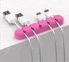 Candy color silicone computer cable clamp wire rope clip / Desktop data cable storage and finishing clip
