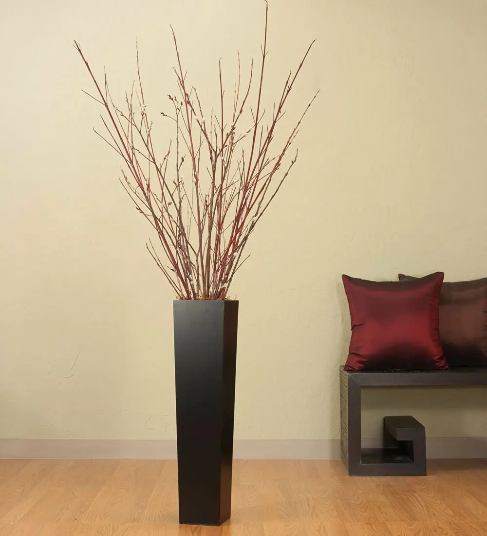 Buy Greenfloralcrafts 27in Tall Black Floor Vase Dark Red