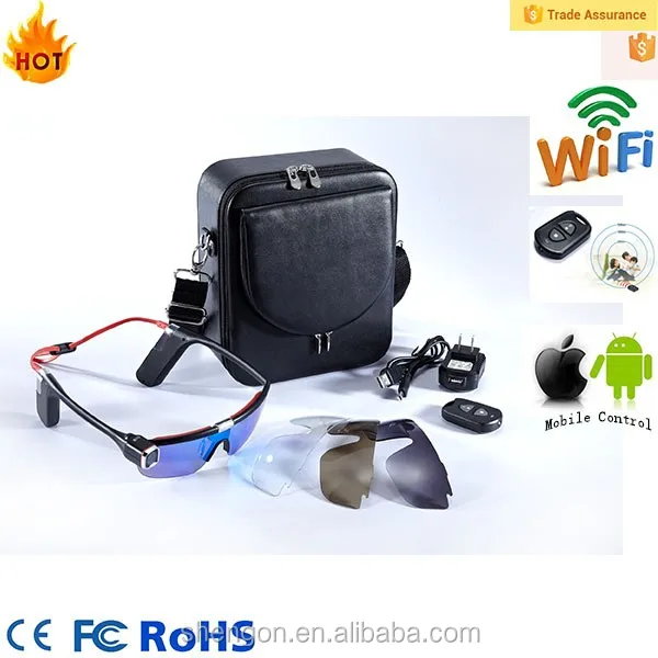 PC bulletproof glasses 1080P Sunglasses digital video sport waterproof cameras with WIFI+Mobile App+ remote controller S62 PC bulletproof glasses 1080P Sunglasses digital video sport waterproof cameras with WIFI+Mobile App+ remote controller S62