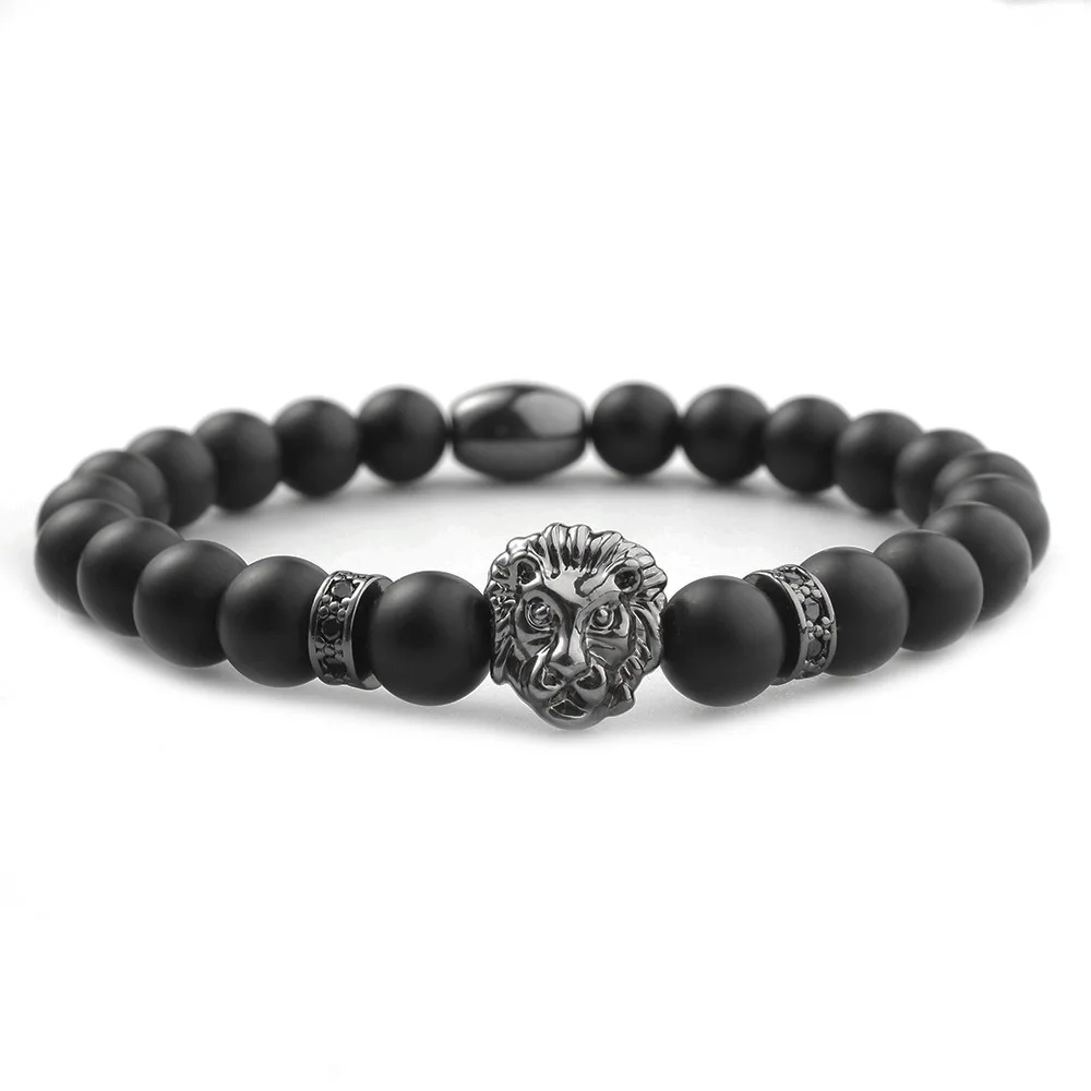 

Lion head micro bracelet frosted energy beads beads fashion bracelet