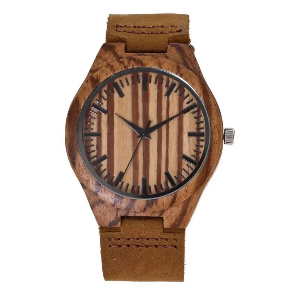 

Wholesale Your Logo Men Bamboo Wood Watch 2035 Quartz Sport Wristwatch relogio de madeira