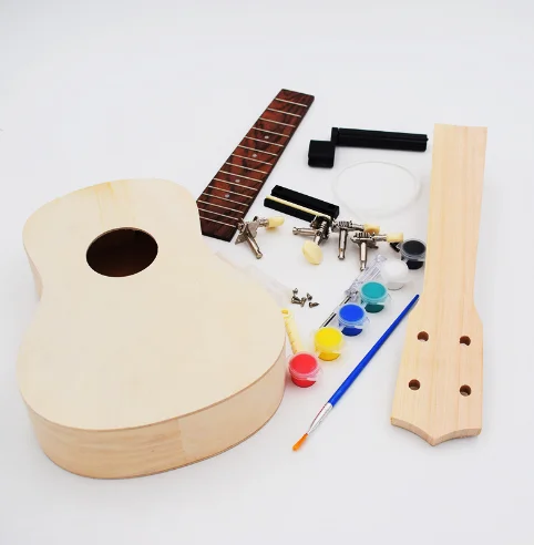 

Ukulele DIY Kit Cheap handmade Christmas gift for kids assemble hand paint, Natural