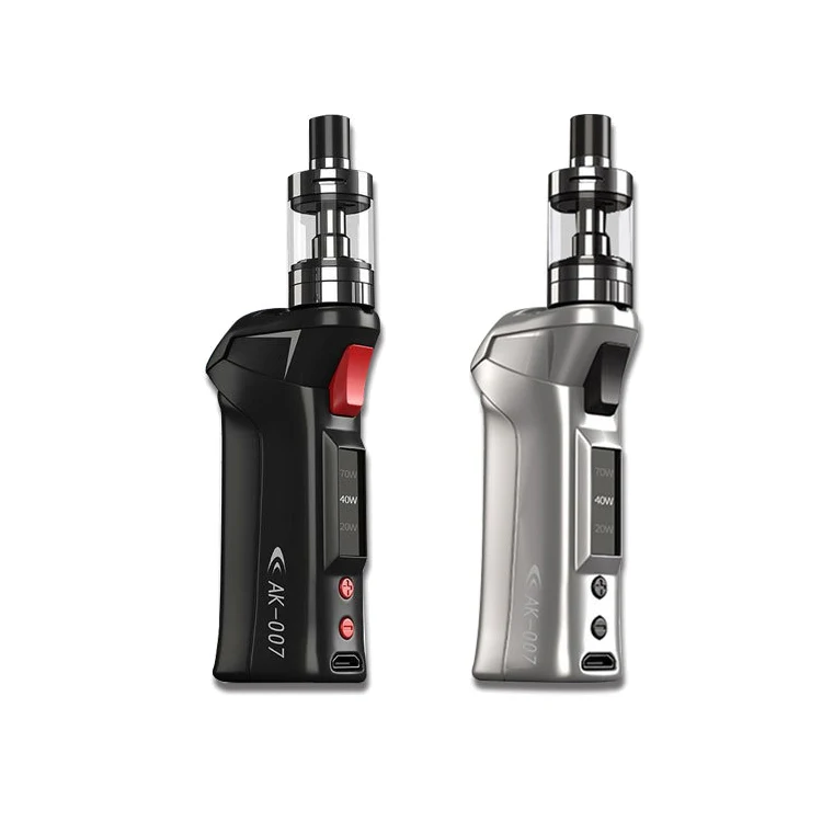 

LEXINTONG e cigarette vapes new models 70w vape smoke AK-007 e cig wholesale china, Black. siver