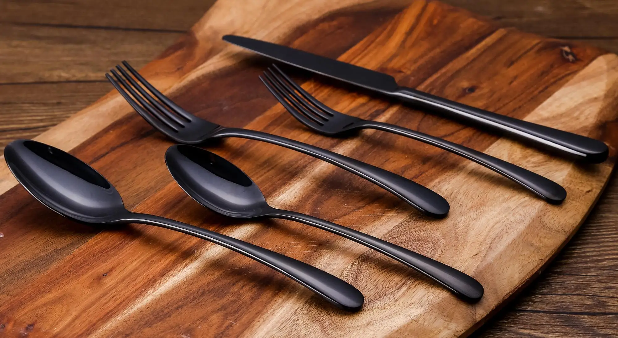 Stainless Steel Oneida Pvd Black Knife And Fork Spoon Cutlery Flatware