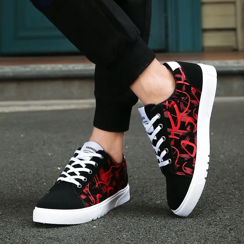 

2019 Hot Style Cheap Canvas Students Board Shoes Casual Men Sneakers, Black white/black red/black purple