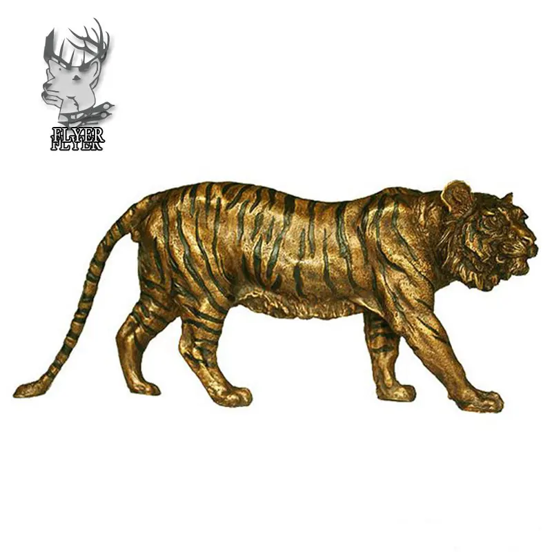 Outdoor Decorative Lifesize Animal Antique Bronze Tiger Statue For