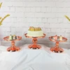 Rose Gold Plated Mirror Cake Stand Round Chrome Metal Wedding Cake Stand