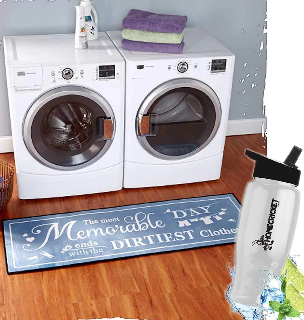 Laundry Clothes Wash Room Washer Dryer Runner Rug Floor Door