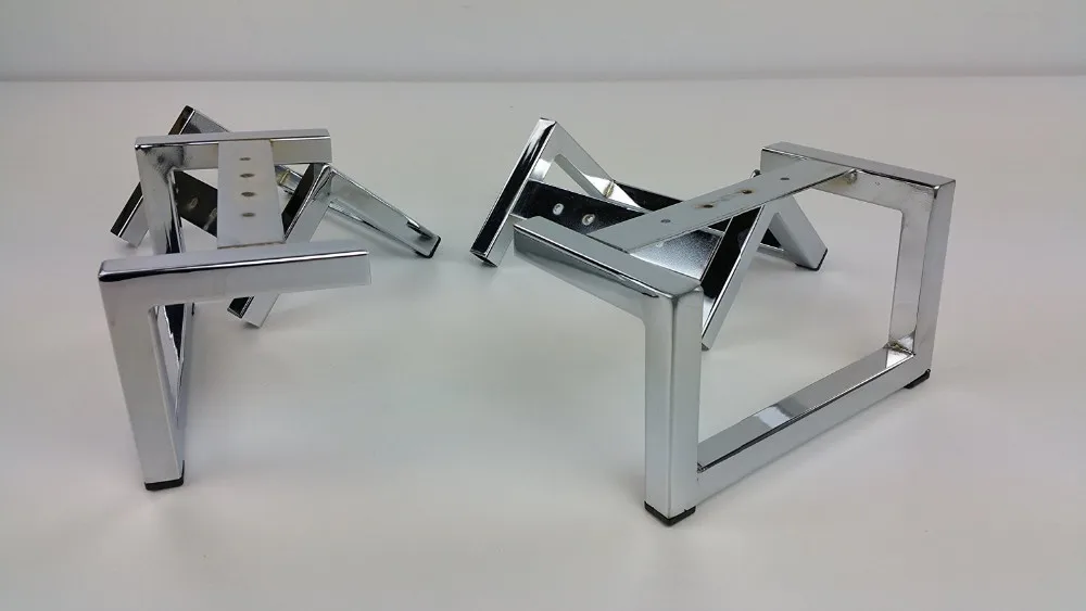 Double L Shape Stainless Steel Furniture Leg Silver Color Metal Bed Leg