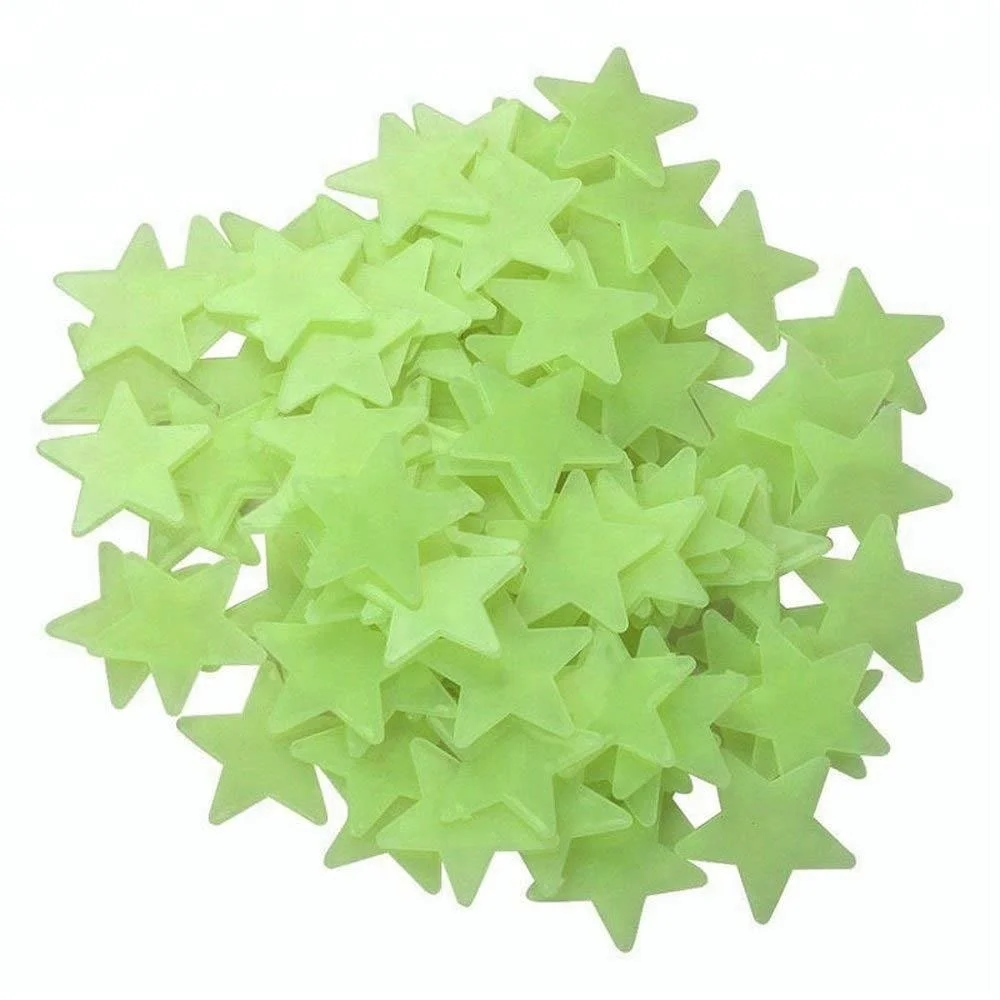 source glow in the dark light green stars shape luminous plastic