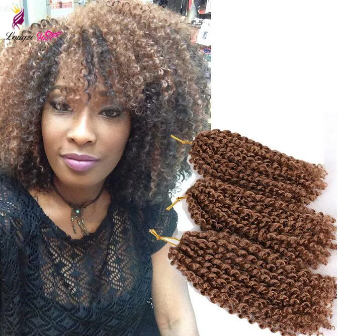 

8inch Kinky Curly Bob Marley Braid Synthetic Braiding Hair Crochet Hair Extensions Ombre Crochet Braids 3pcs/Pack afro kinky, 1b #4 #27 #30 t27;t30;t350;tbug