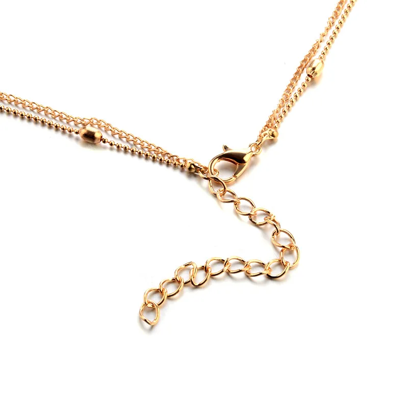 new design golden chain pendants chocker double-layer heart