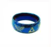 Beveled Tungsten Wedding Ring, Legend of Zelda Inspired Design, Deep Ocean Blue Interior, Custom Engraved