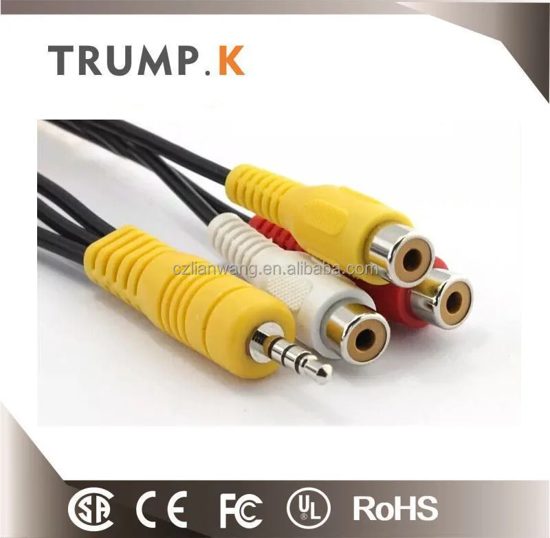 Colorful 3 In 1 Av Cable For Computer Tv Vcd 3 In 1 Audio