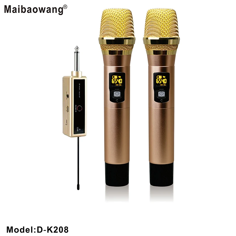 

professional lithium battery 18650 Portable UHF gold wireless handheld microphone