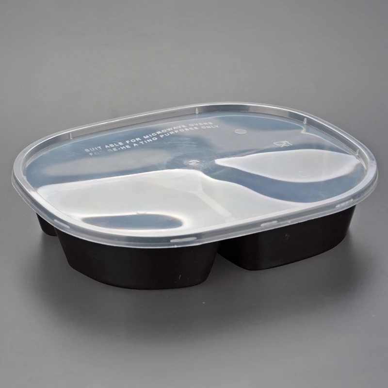 Factory price 3 compartment takeaway plastic food container