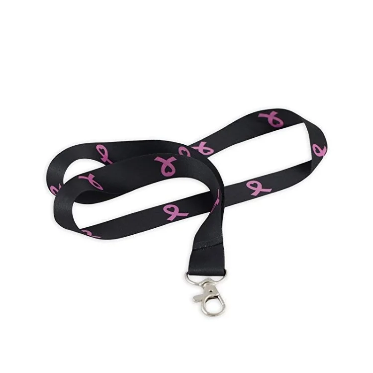 Poodles On Pink ribbon lanyard safety clip ID badge holder Christmas gift 