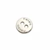 Wholesale custom brand name engraving silver 2 hole metal button by sewing