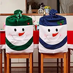 Get Quotations 4pcs Lot Soft Cloth Blue And Green Christmas Snowman Candy Bags Chair Covers With Flannel