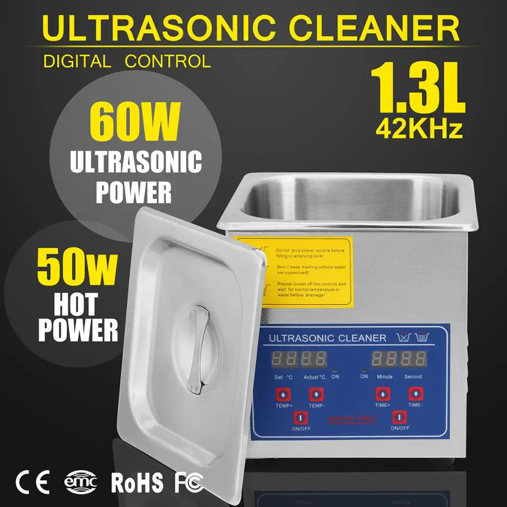 
Professional Stainless Steel 1.3 L Ultrasonic Cleaner Heater Timer Bracket Jewelry 30l ultrasonic cleaner 