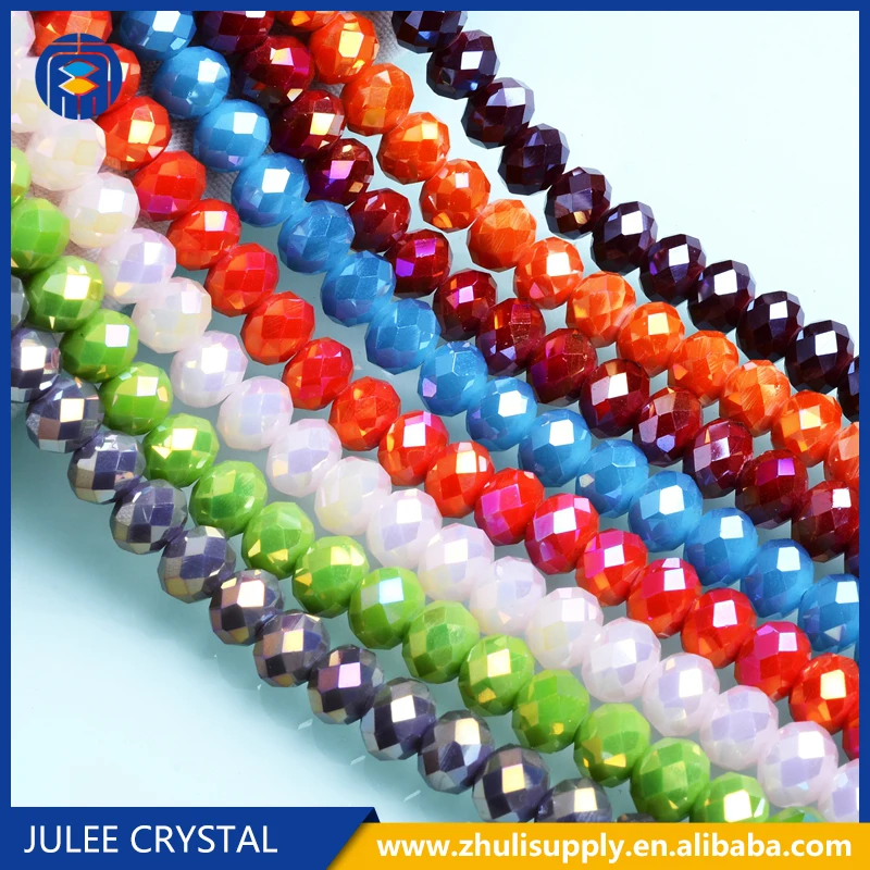 
Pujiang glass beads manufacturer 8mm faceted rondelle crystal beads 