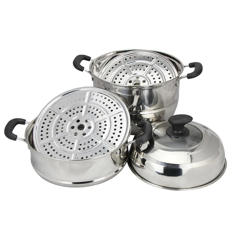 Hot Stainless Steel Food Steamer Pot Chinese Bun Steamer Dumpling ...