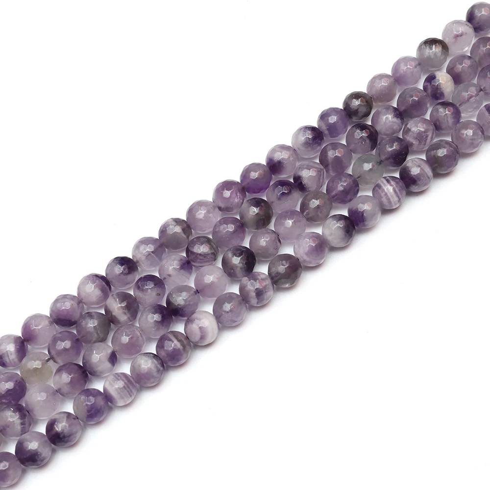 

Loose Beads Bulk Supplies Natural Semi Precious Faceted Dreamy Amethyst for Gemstone Purple Beads for Jewelry Making