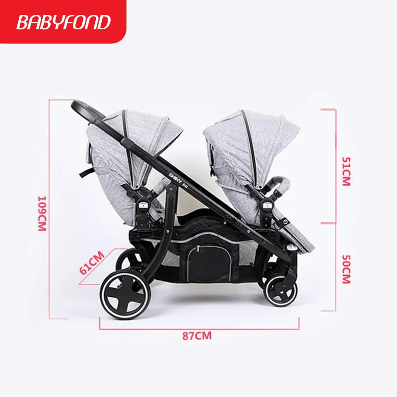 

High quality double baby stroller with twins kids pushchairs with factory price twin baby carriage