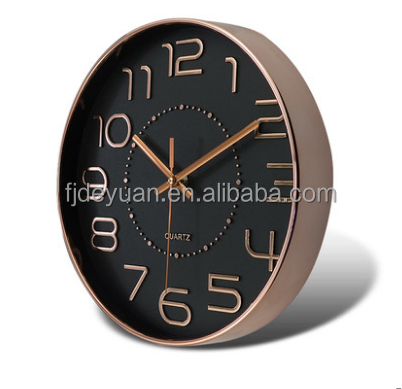 

Quartz analog type 3d wall clock for living room decoration, Rose gold ,black