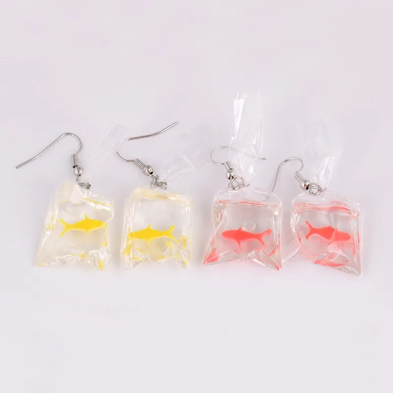 live fish earrings