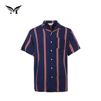 

China wholesale oem stylish bangkok casual stripped short sleeve mens aloah shirts clothing print