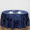 Royal Large Rosette Round Lamour Satin 3d Tablecloth 132''