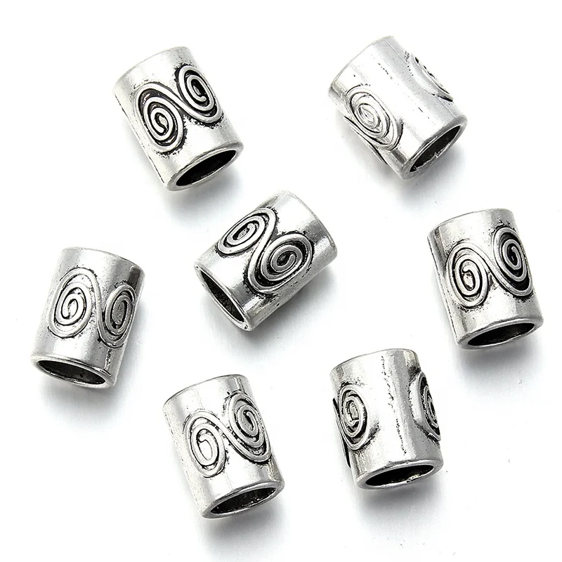 

Geometric Rune Beads For Jewelry Making Valknut Vegvisir Compass Metal Spacer Large Hole Bead Accessories Fit Bracelet, Antique silver