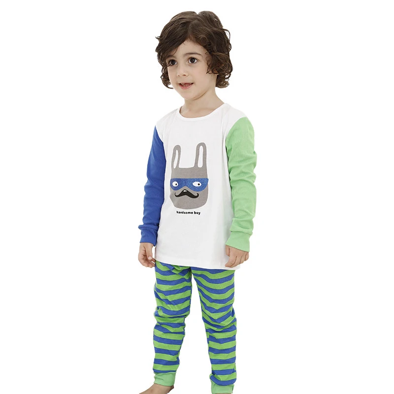 

Hot Sale Long Sleeves Home Wear Boys Suits Children Clothes Children 95% Cotton Pyjamas