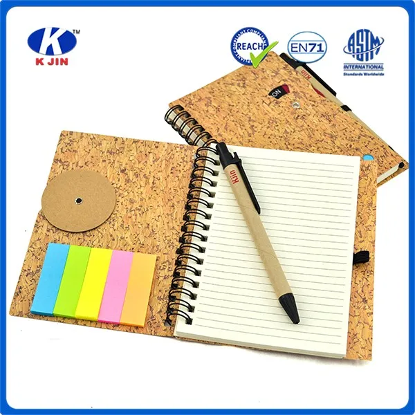 Eco Friendly Customized Spiral Notebook With Cork Cover Mini Notepad 