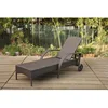 Sun Lounger With Wheel Rattan Wicker Outdoor Furniture Garden Patio cane chair