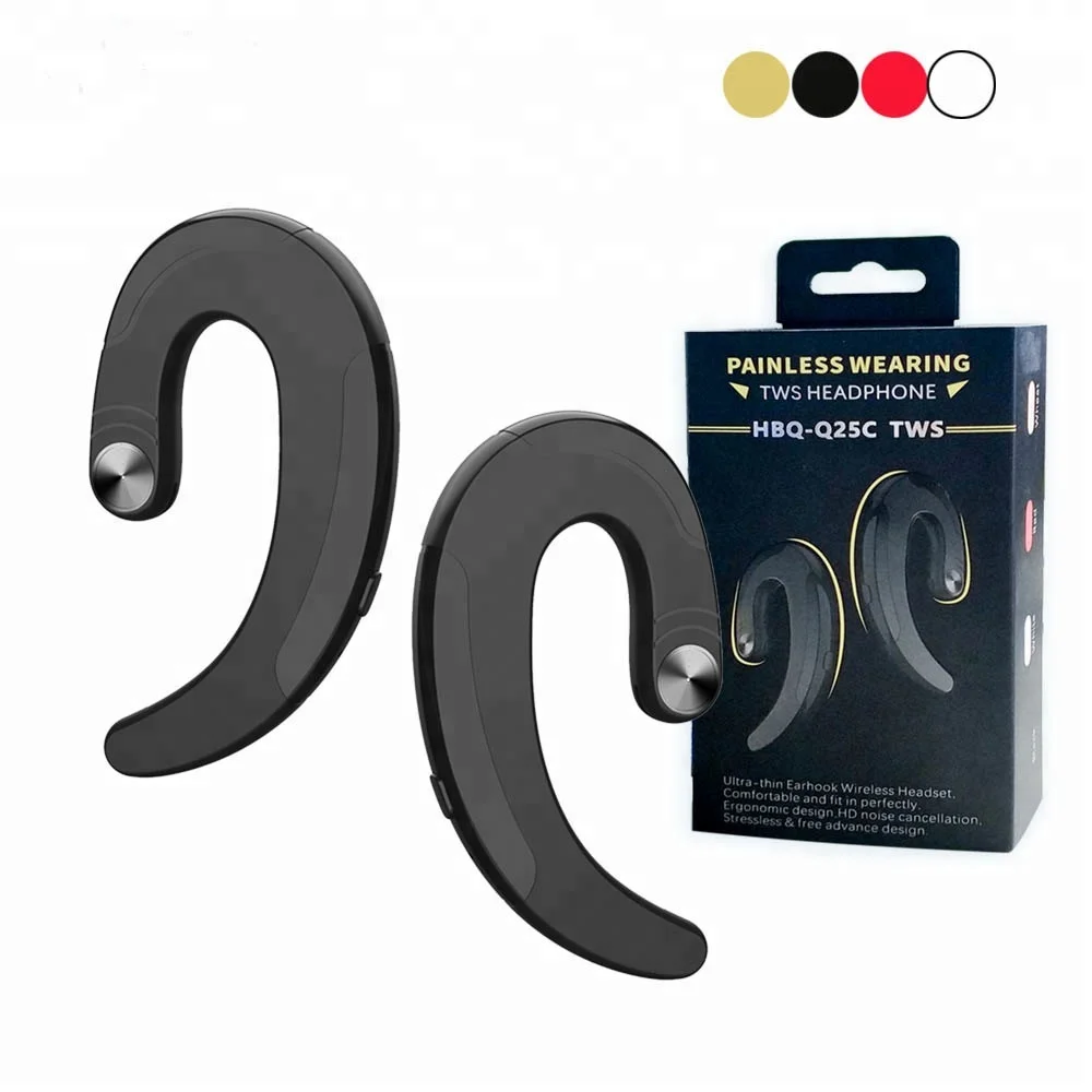 

Q25C tws true bone conduction wireless BT ear hook earbuds headphones