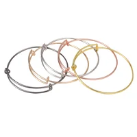 

Wholesale Hot Women 65mm Gold Silver Adjustable Expandable Wire Open Alloy Bangle Bracelet for Men Kid DIY Charms Jewelry Gifts