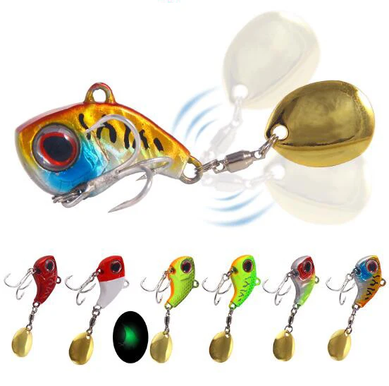 

Fulljion VIB Spinner Fishing Lures Wobblers CrankBaits Jig Shone Metal Sequin Trout Spoon for Carp Fishing Pesca, 6 color as showed