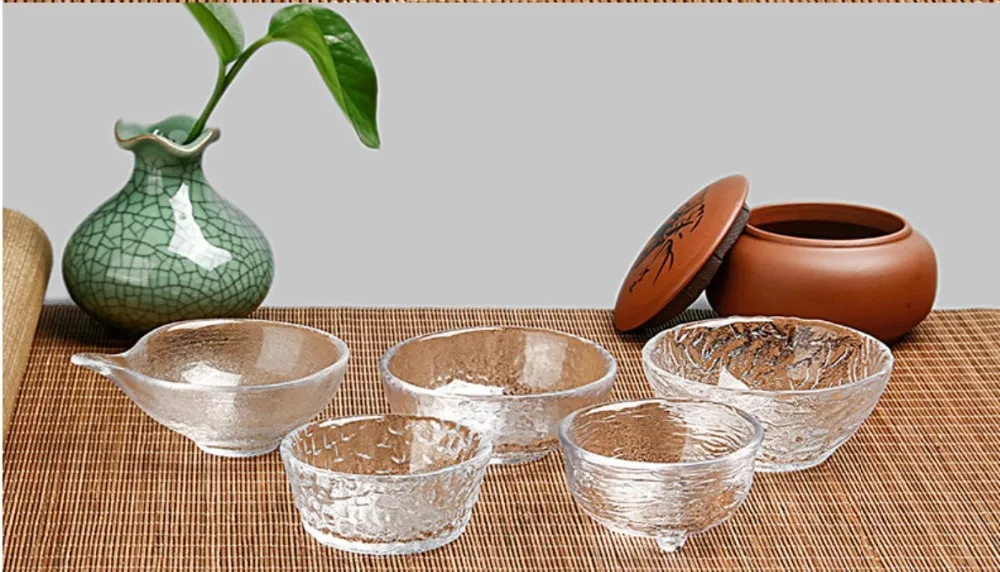 Handmade Japanese Style Small Glass Tea Cups Shot Glass Cup Sake Cup