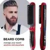 Drop ship Men Beard Straightener Multifunctional Beard Hair Straightening Irons Comb Quick Hair Styler Beard Smoothing Comb