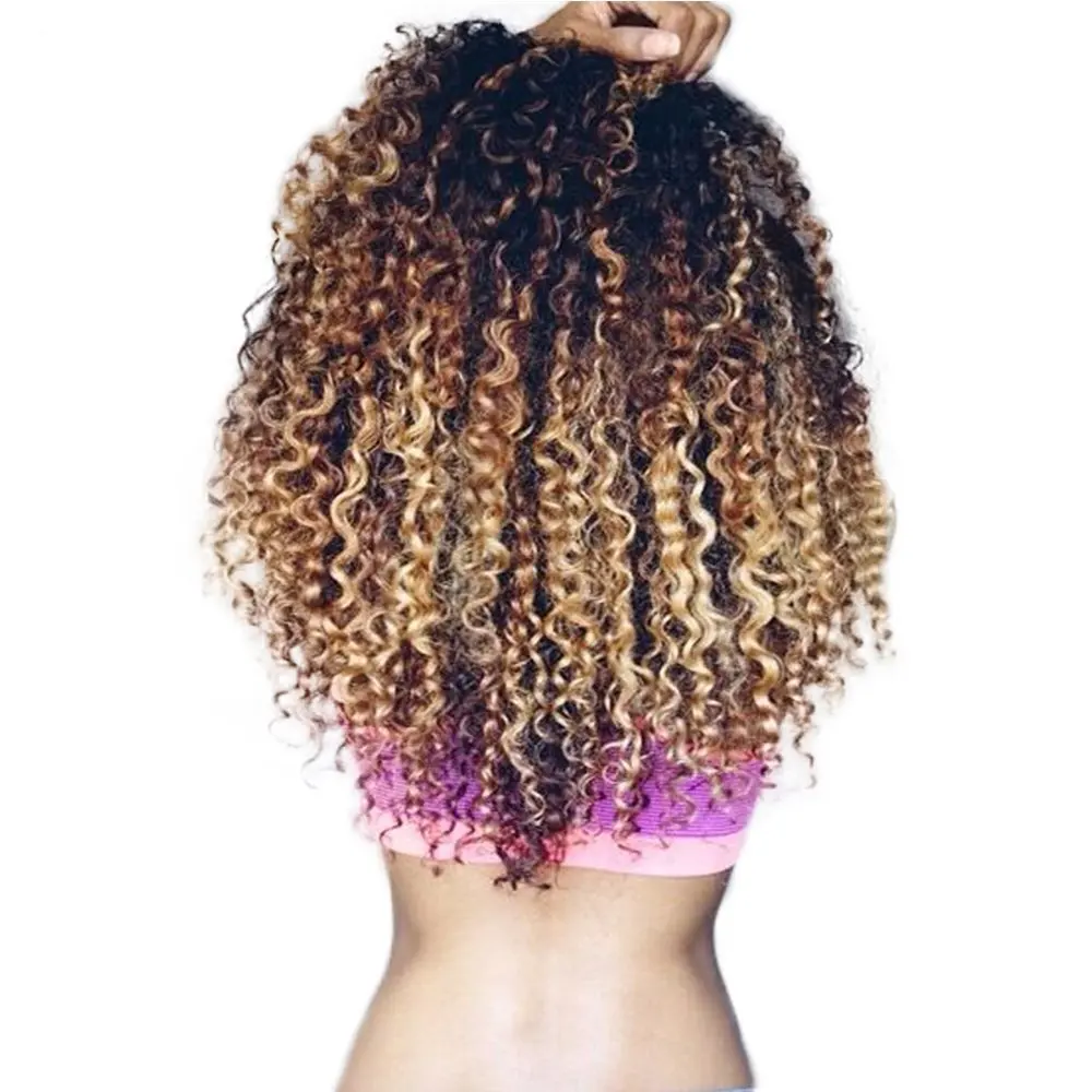 Buy 27 Blonde Curly Hair Extensions Brazilian Kinky Curly Virgin