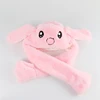Bunny Hat with Air Pumping and Moving Ears Plush Lovely Soft Rabbit Animated Cap Plush Cute Cap Making Funny Hats