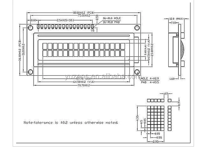 Lcd 1602 чертеж