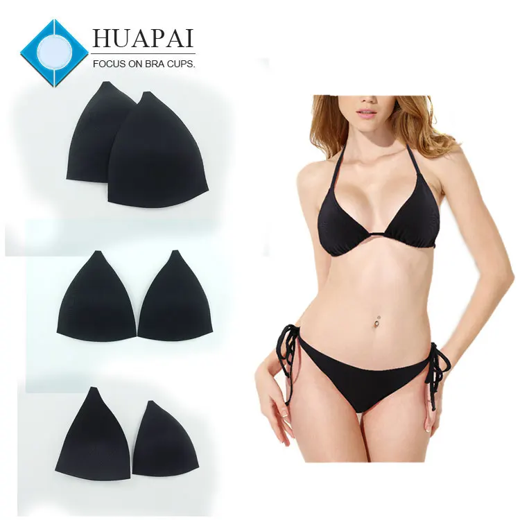 

Huapai Good quality molded removable triangle bra cup for swimwear and dresses, Different color is available,common color is black white & apricot