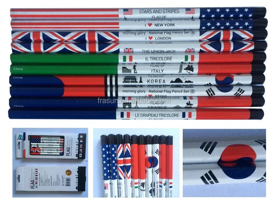 Set di matite decorate con bandiera Union Jack 3 confezioni da 4 pezzi ciascuna souvenir della Gran Bretagna 