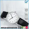 Black genuine leather starp vogue watch 5ATM water resistance made in germany stainless steel back watch